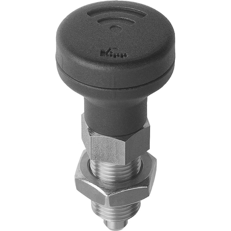 Indexing Plunger W Sensor, Size:4, M20X1,5, D=12, Form:B Wo Locking Slot W.Locknut, Stainless Steel -  KIPP, K1495.12412